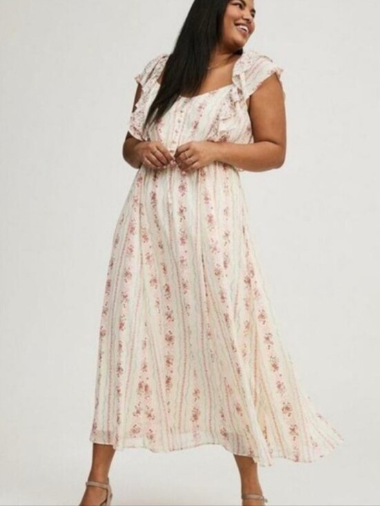 torrid Dresses & Skirts - NWT TORRID antoinette Maxi Ruffle Chiffon Cottagecore Floral Prairie Dress 3